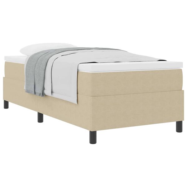 vidaXL Boxspringbed Lichtgrijs en wit. 90 x 200 cm Katoen Stof