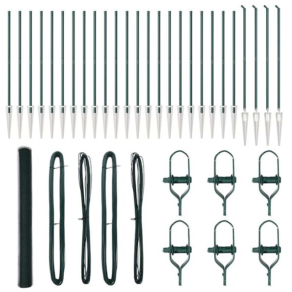 vidaXL Afrasteringspaal Groen 50 x 1,6 m (13 mm gaas) Staal en PVC