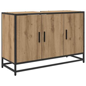 vidaXL Badkamerkast Artisan Eiken 90 x 33 x 60 cm Bewerkt hout