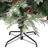 vidaXL Kerstboom met dennenappels 225 cm PVC en PE groen en wit