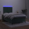 vidaXL Boxspring met matras en LED fluweel donkergroen 120x190 cm
