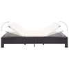 vidaXL Ligbed met kussen 2-persoons poly rattan zwart