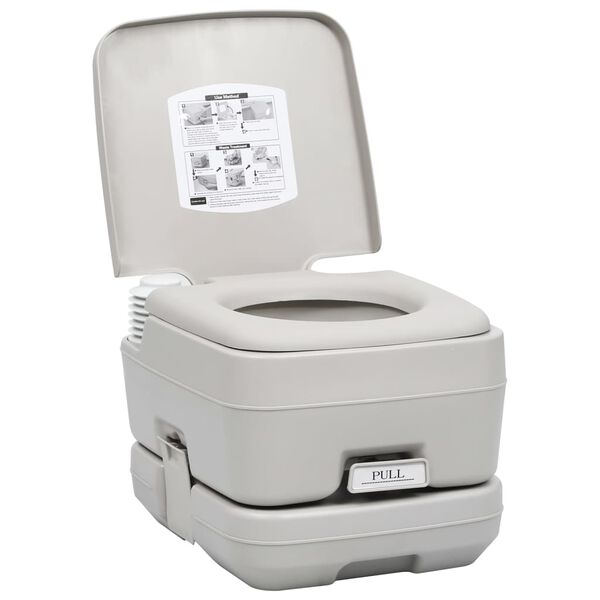 vidaXL Campingtoilet en watertankset draagbaar