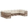vidaXL Tuinbankenset 10 pcs Beige poly rattan