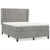 vidaXL Boxspring met matras fluweel lichtgrijs 140x190 cm
