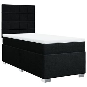 vidaXL Boxspring met matras stof zwart 80x200 cm