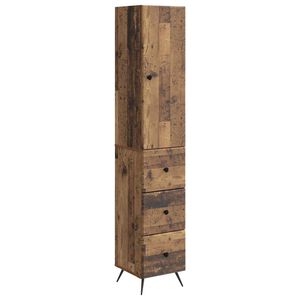vidaXL Kastenset 2 st 34,5 x 34,5 x 90 cm Bewerkt hout Oud hout