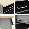 vidaXL Werk Cabinet met lade met opslag 7 pcs Zwart 150 x 55 x 200 cm