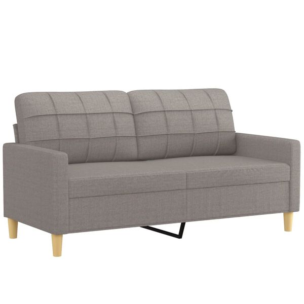 vidaXL 2-delige Loungeset met kussens stof taupe