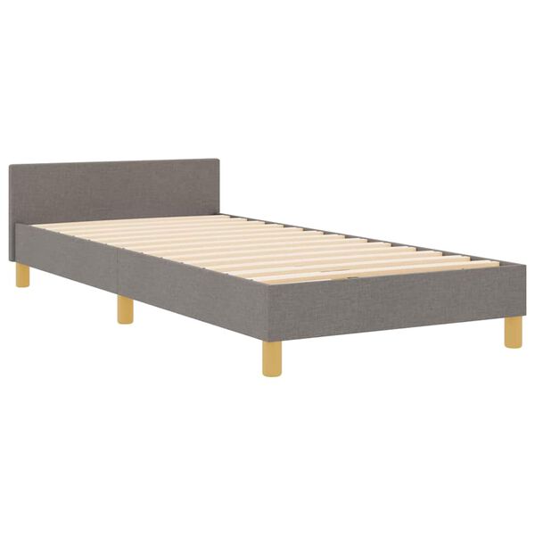 vidaXL Bedframe met hoofdeinde Taupe 90 x 190 cm Stof