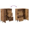 vidaXL Hoge kast met lade 2 pcs Oud Hout Bewerkt hout