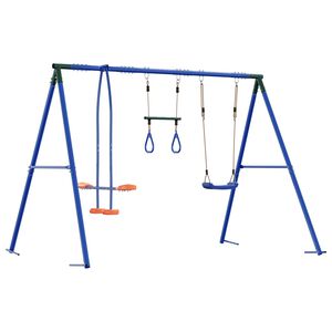 vidaXL Buiten Schommelset Meerkleurig Staal en PE
