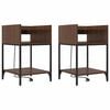 vidaXL Nachtkastje 2 st Bruin Eiken 40 x 40 x 61 cm Bewerkt hout