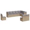 vidaXL 10-delige Loungeset met kussens poly rattan beige