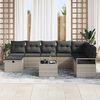 vidaXL Tuin Sofa Set 9 pcs Lichtgrijs Poly riet