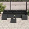 vidaXL Tuin Sofa Set met kussen met opslag 8 pcs Zwart poly rattan