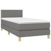 vidaXL Boxspring met matras en LED stof donkergrijs 80x200 cm