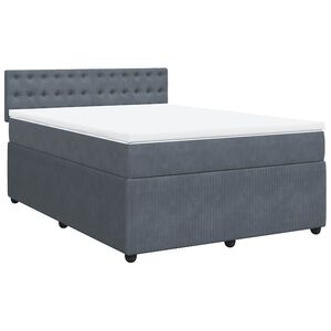vidaXL Boxspring met matras fluweel donkergrijs 160x200 cm