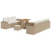 vidaXL Tuin Sofa Set met kussen 10 pcs Beige en Cr&egrave;me Poly Rattan