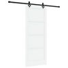 vidaXL Schuifdeur Wit en zwart 83 x 202 cm Massief grenenhout