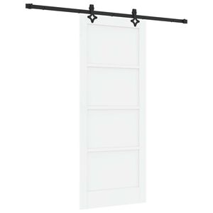 vidaXL Schuifdeur Wit en zwart 83 x 202 cm Massief grenenhout