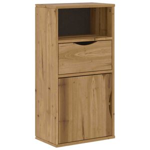 vidaXL Bijzetkast met lade ODDA 40x24x79 cm massief grenenhout