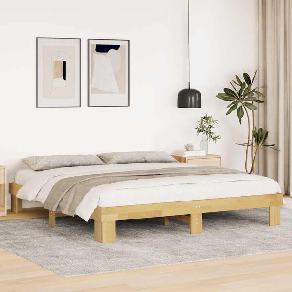 vidaXL Bedframe zonder matras 180x200 cm massief eikenhout