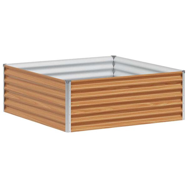 vidaXL Verhoogde plantenbak 98 x 100 x 36 cm Gegalvaniseerd staal