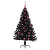 vidaXL Kunstmatig Voorverlicht Kerstboom met 150 LED Zwart 150 cm PVC