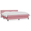 vidaXL Boxspring met matras fluweel roze 180x210 cm