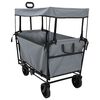 vidaXL Vouwbare winkelwagentje met remmen Grijs 105 x 56,5 x 116 cm