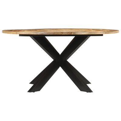 vidaXL Eettafel Ø150x76 cm massief ruw mangohout