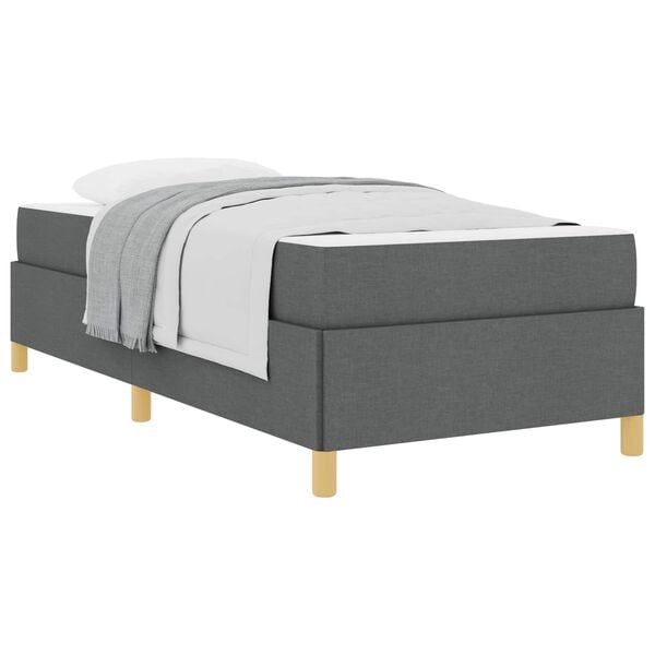 vidaXL Bedframe met matras Donkergrijs 90 x 190 cm Stof