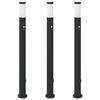 vidaXL Bolderverlichting met sensor en stopcontact 3 stuks 110 cm roestvrij staal IP44