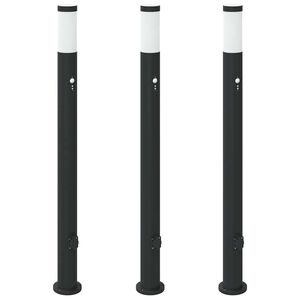vidaXL Bolderverlichting met sensor en stopcontact 3 stuks 110 cm