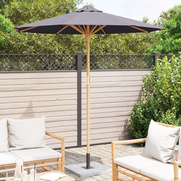 vidaXL Tuinparasol Donkergrijs &Oslash; 270 x 260 cm Bamboe