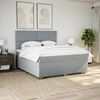 vidaXL Boxspring met matras stof lichtgrijs 180x200 cm