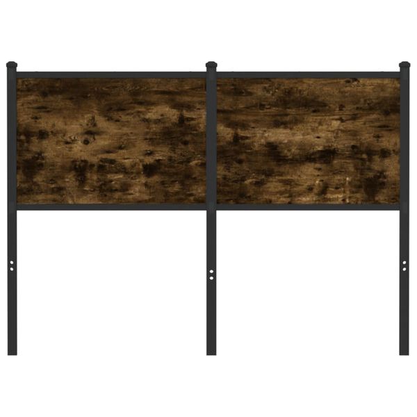 vidaXL Hoofdbord 120 cm bewerkt hout en staal gerookt eikenkleurig