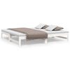 vidaXL Slaapbank uitschuifbaar massief grenenhout wit 75x190 cm