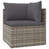 vidaXL 10-delige Loungeset met kussens poly rattan grijs