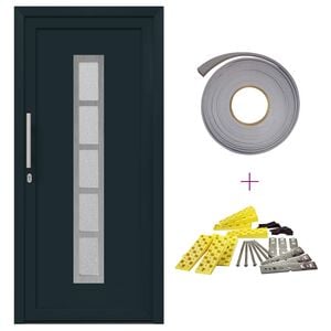 vidaXL Voordeur Antracietkleurig 98 x 200 cm PVC