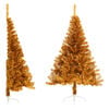 vidaXL Kunstkerstboom half met standaard 120 cm PET goudkleurig
