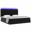 vidaXL Opbergbed met LED met matras Zwart 200 x 200 cm Nep Leer