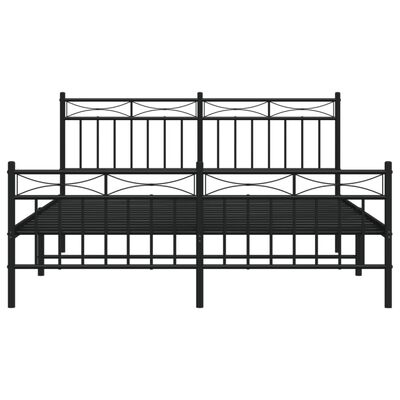 vidaXL Bedframe met hoofd- en voeteneinde metaal zwart 160x200 cm