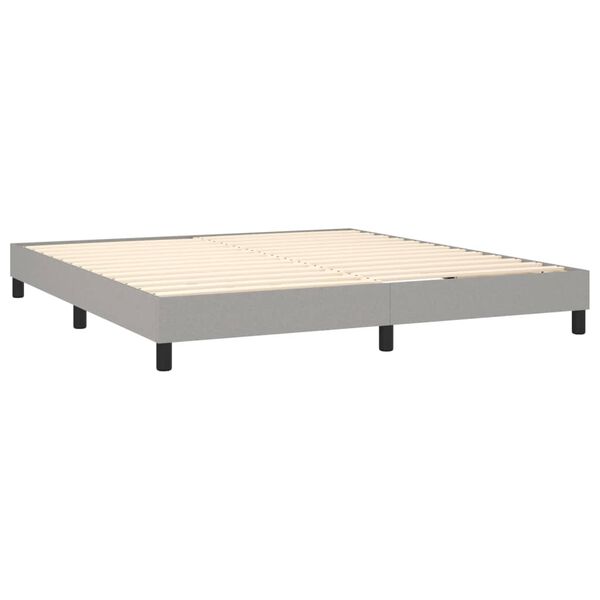vidaXL Boxspring bed stof lichtgrijs 160x200 cm