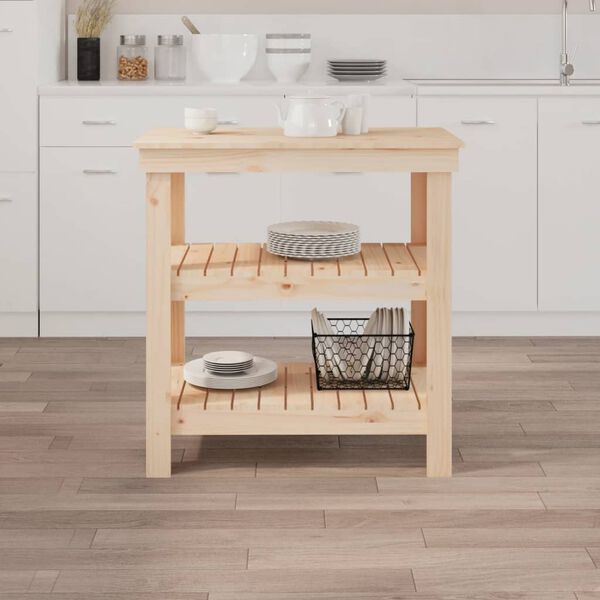 vidaXL Werkbank 78,5x50x80 cm massief grenenhout