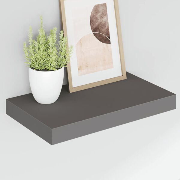 vidaXL Wandschap zwevend 40x23x3,8 cm MDF hoogglans grijs