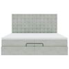 vidaXL Ottoman bed met matrassen en LED's 200x200cm fluweel lichtgrijs
