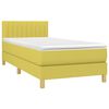 vidaXL Boxspring met matras en LED stof groen 90x190 cm