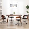 vidaXL Eetkamerstoelen 4 st draaibaar gebogen hout en kunstleer zwart